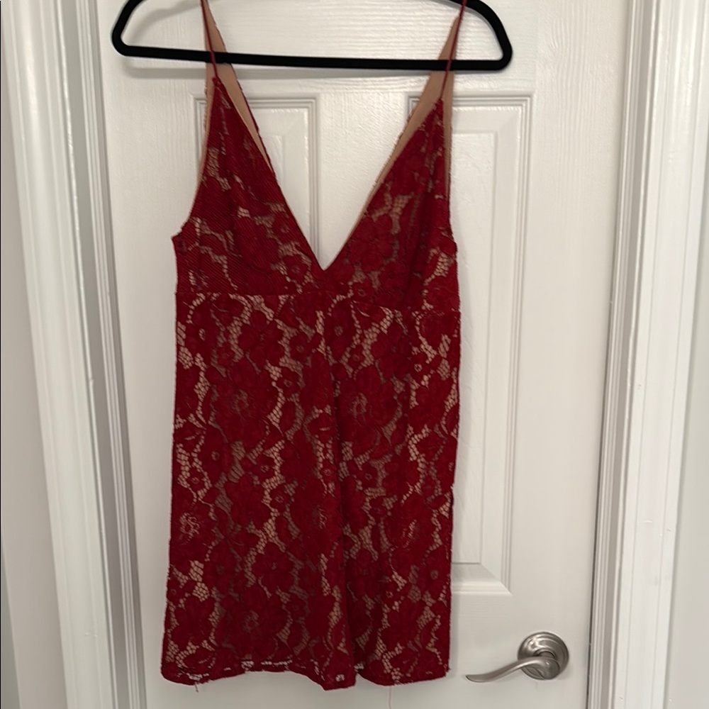 Free people red lace dress